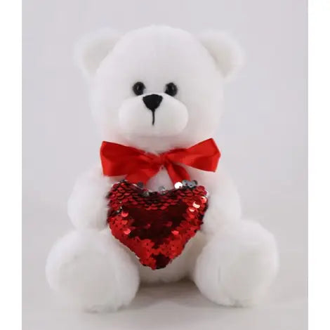White Bear with Sequin Heart