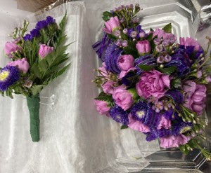 Carnations and Asters Corsage and Boutonierre