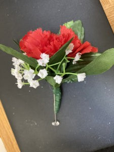 Silk Red Carnation Boutonniere