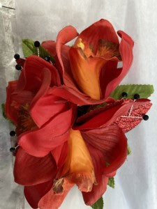 Silk Red Orchid Corsage