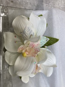 Silk White Orchid Corsage